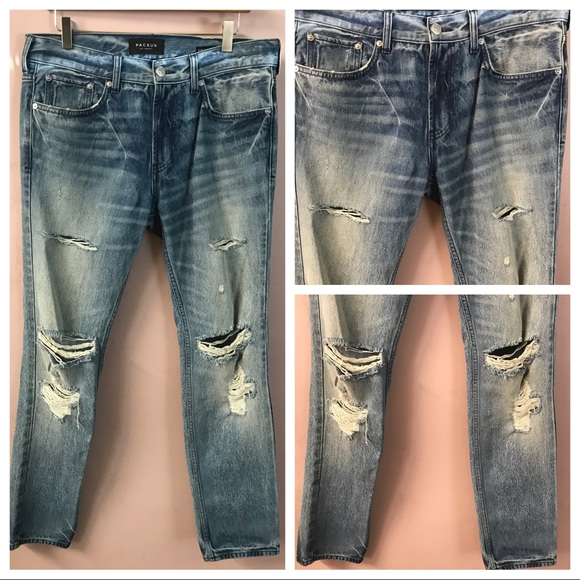 PacSun Slim Medium Wash Distressed Jeans - Picture 2 of 3